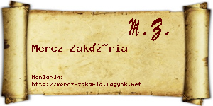 Mercz Zakária névjegykártya